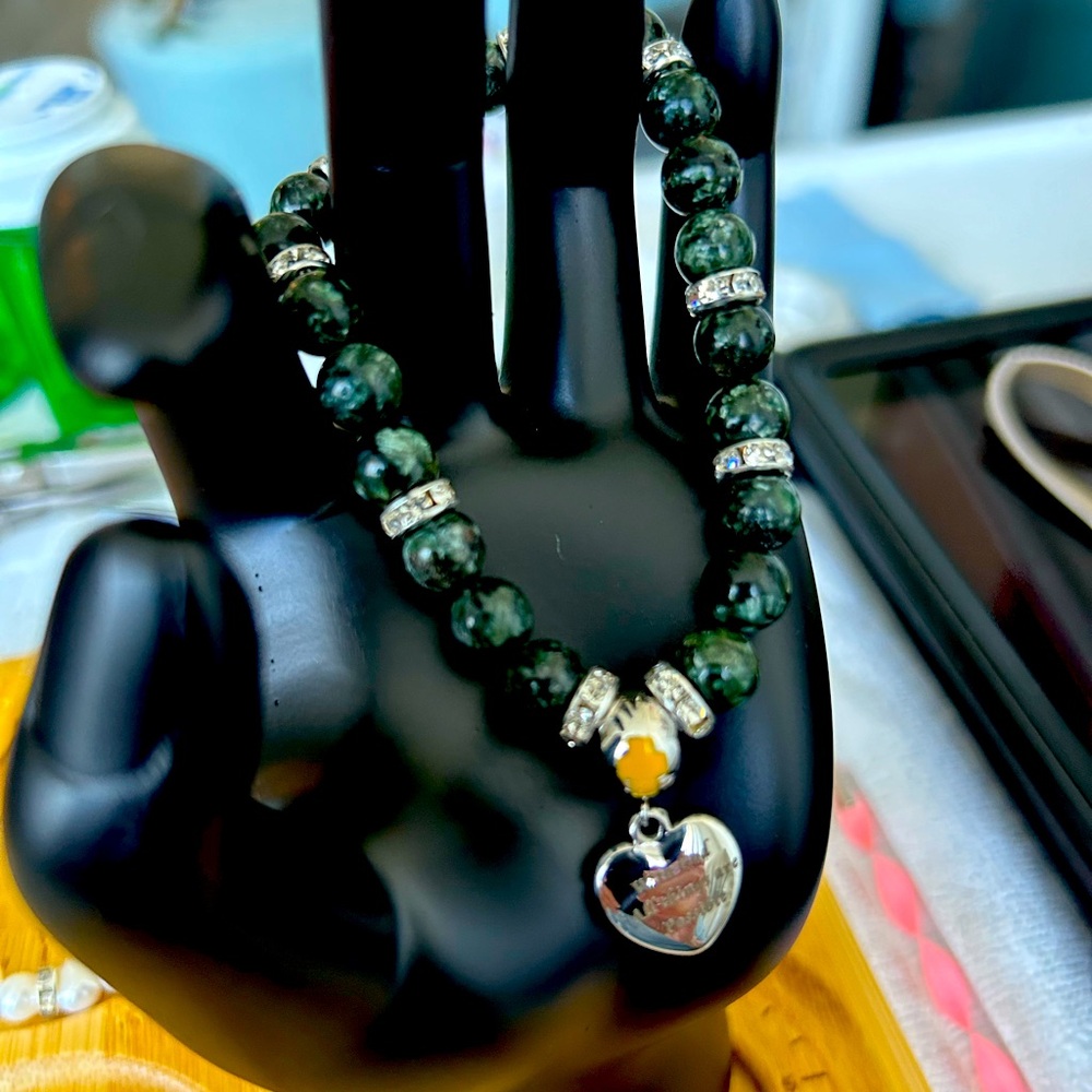 Seraphinite bracelet with Charm